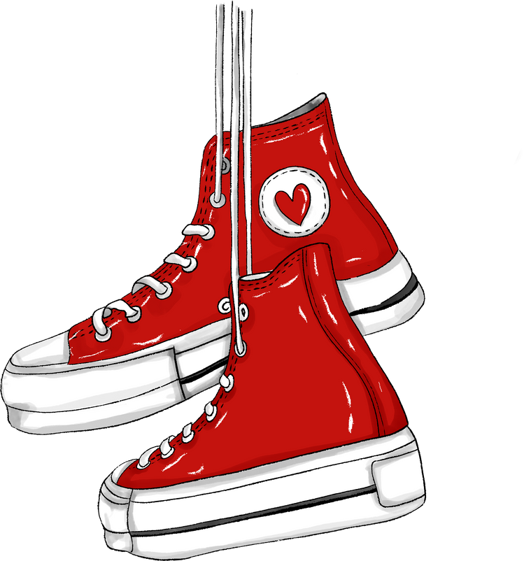 Red Sneakers Illustration